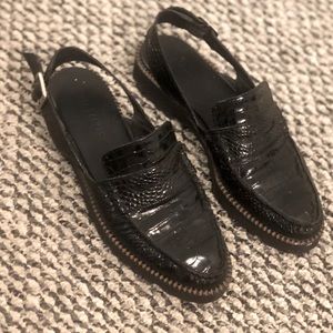 Freda Salvador black croc mule, size 8